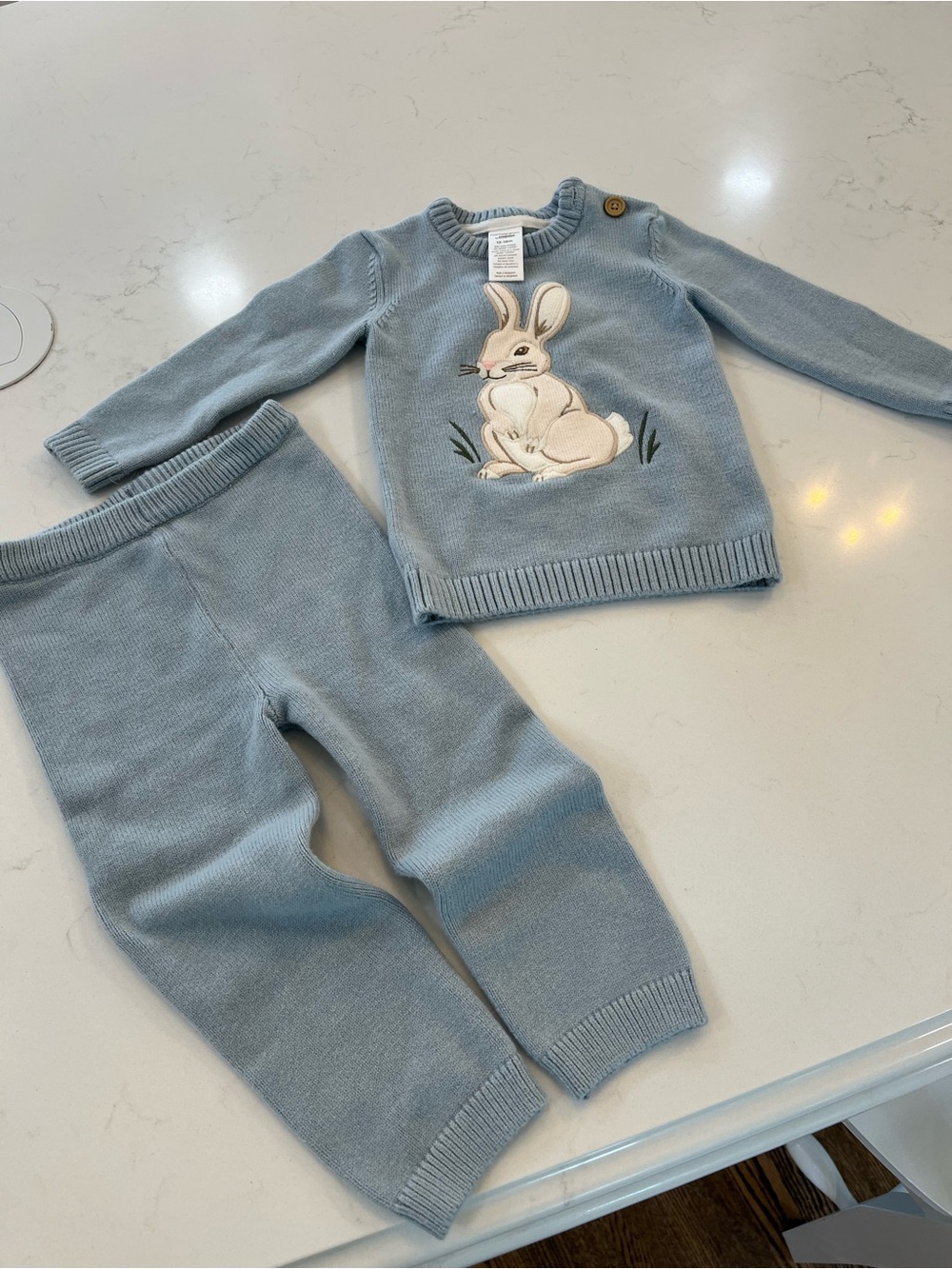 Gymboree Light Blue Bunny Knit Legging Set